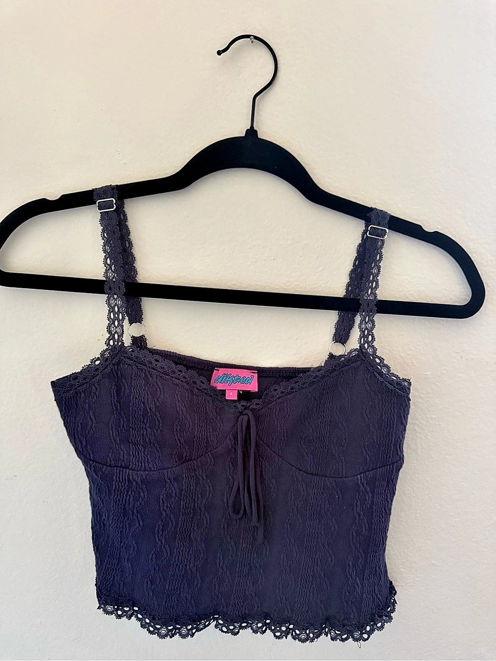 edikted Cami Sheer Lace Tank Top Lace Camisole Black Small